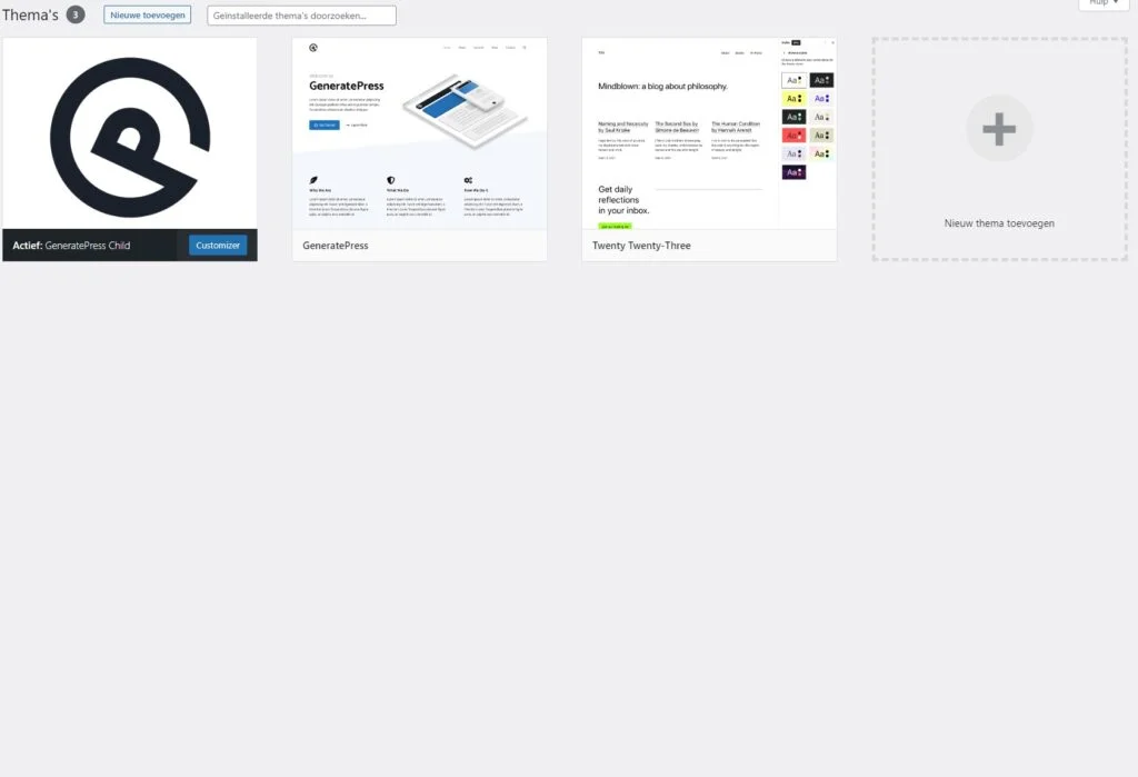 Child theme gebruiken