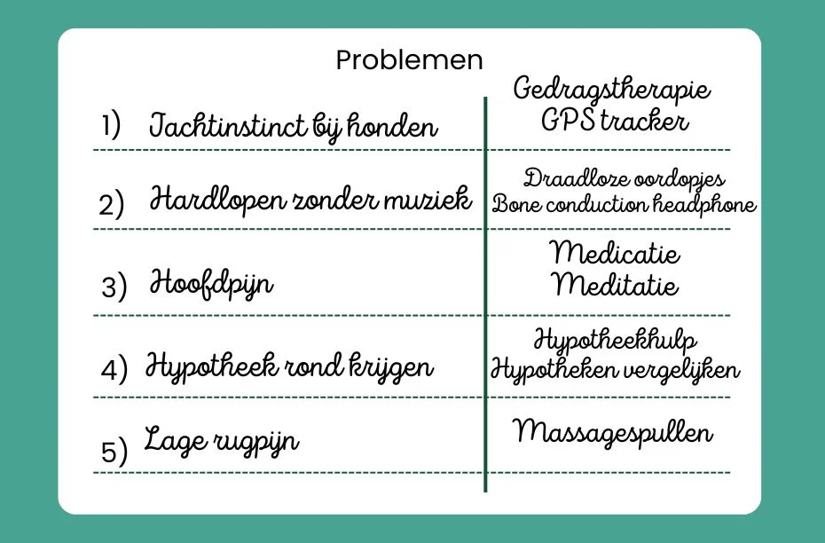 Niche vinden: problemen producten